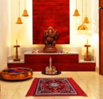 Kuber Industries 2 Ft X 2 Ft Velvet Prayer Mat for Meditation | Sitting Pooja Mat | Multipurpose Rug/Aasan for Puja | Square Shape - Red | CTKTC33931 - Image 4