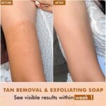 mCaffeine Exfoliating Tan Removal Soap - 1% Salicylic Acid & Lactic Acid - Pack of 3x100g | Coffee & Exfoliating Particles - Soft, Glowing Skin | Sweet Caramel Perfumed Bar | Bath Soap for Women, Men - Image 3