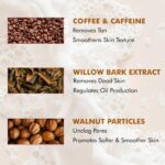 mCaffeine Exfoliating Tan Removal Soap - 1% Salicylic Acid & Lactic Acid - Pack of 3x100g | Coffee & Exfoliating Particles - Soft, Glowing Skin | Sweet Caramel Perfumed Bar | Bath Soap for Women, Men - Image 4