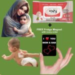 Cozy Wet Wipes with Aloe Vera and Vitamin E for New Born Baby. Combo Offer Travel Value Pack Wiping Tissue Baby Cleaning Wet Wipes with Lid. Pack of 1 (80 wipes) + (FREE Fridge Magnet/Order) - Image 7