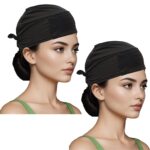 M H Pack of 2 Women's Cotton Shimmer Knot Hijab Cap | Under Scarf Inner Cap for Muslim Women | Soft, Breathable & Stretchable Undercap for Hijab, Niqab & Headscarf - Image 6