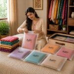 PulGos Pack 10 ,35 x 35 cm Saree Cover For Storage | Frosted Transparent Bags With Zip for Quick Access | Multipurpose Bag for Clothes & Accessories | Packing Covers for Wardrobe Organizer & Traveling - Image 9