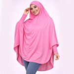 Women's Prayer Hijab, Pink, Long Overhead Style, Islamic Modest Wear - Image 4