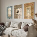 VIBBES Islamic Calligraphy Wall Art, Allah Ayatul Kursi Surah Fatiha, Framed Wall Art, Set of 3 (Large - 20x14 Inches, Beige) - Image 6