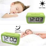 DS Enterprise | Digital Smart Backlight Battery Operated Alarm Table Clock with Automatic Sensor, Date & Temperature (Green) - Image 4