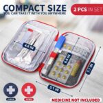 BURIUS Fabric Mini First Aid Kit Travel Pouch Medicine Storage Bag For Outdoor Medical Bag Emergency Survival (Empty Pouch, Color As Available),Black - Image 3
