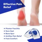 Silicone Gel Heel Cups for Heel Pain Relief – Orthopedic Heel Pads for Plantar Fasciitis & Heel Spur, Shock Absorbing Anti-Slip Heel Cushion Inserts for Men & Women Shoes, Foot Pain Support (1 Pair, Large) - Image 3