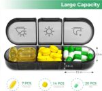 INKULTURE Weekly Medicine Organizer Box 03 Times a Day, Tablets Container Case Travel Pill Box For 07 days | Black | 01 Pcs - Image 3