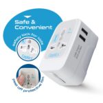 Ceptics Universal Travel Adapter, International All in One Travel Adapter, Universal Travel Accessories with 2xUSB 2.4A, Travel Charger, International Travel Adapter – 2 Pack - Image 9