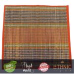 Handmade Korai Pai Kusha Grass Pooja Aasan Sitting Floor Mats Orange -Set of 2 Pcs - Image 4