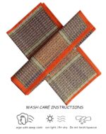 Handmade Korai Pai Kusha Grass Pooja Aasan Sitting Floor Mats Orange -Set of 2 Pcs - Image 5