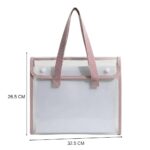 Transparent A4 Expanding File Folder Handle 12 Pocket Accordion Document Organizer Bag Waterproof PVC File Storage Case for Certificates, Office Papers, Documents & Travel Files(Pink, Set of 1) - Image 3