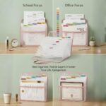 Transparent A4 Expanding File Folder Handle 12 Pocket Accordion Document Organizer Bag Waterproof PVC File Storage Case for Certificates, Office Papers, Documents & Travel Files(Pink, Set of 1) - Image 5