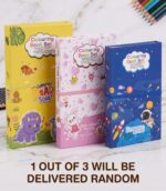 SID MAGIC Kids Colouring Book Set with Pencils & Stickers | Assorted Space, Dinosaur, Bunny Themes (Random Design) - Image 4