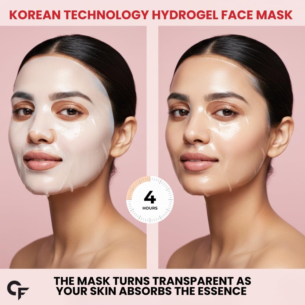 Carbamide Forte Bio Collagen Mask | Collagen Mask Overnight | Sheet Mask | Korean Glass Skin Overnight Hydrogel Face Mask Sheets for Deep Hydration, Pore Minimizing, Firming & Moisturizing | Paraben-Free | For All Skin Types | 1 Piece - 35g - Image 3