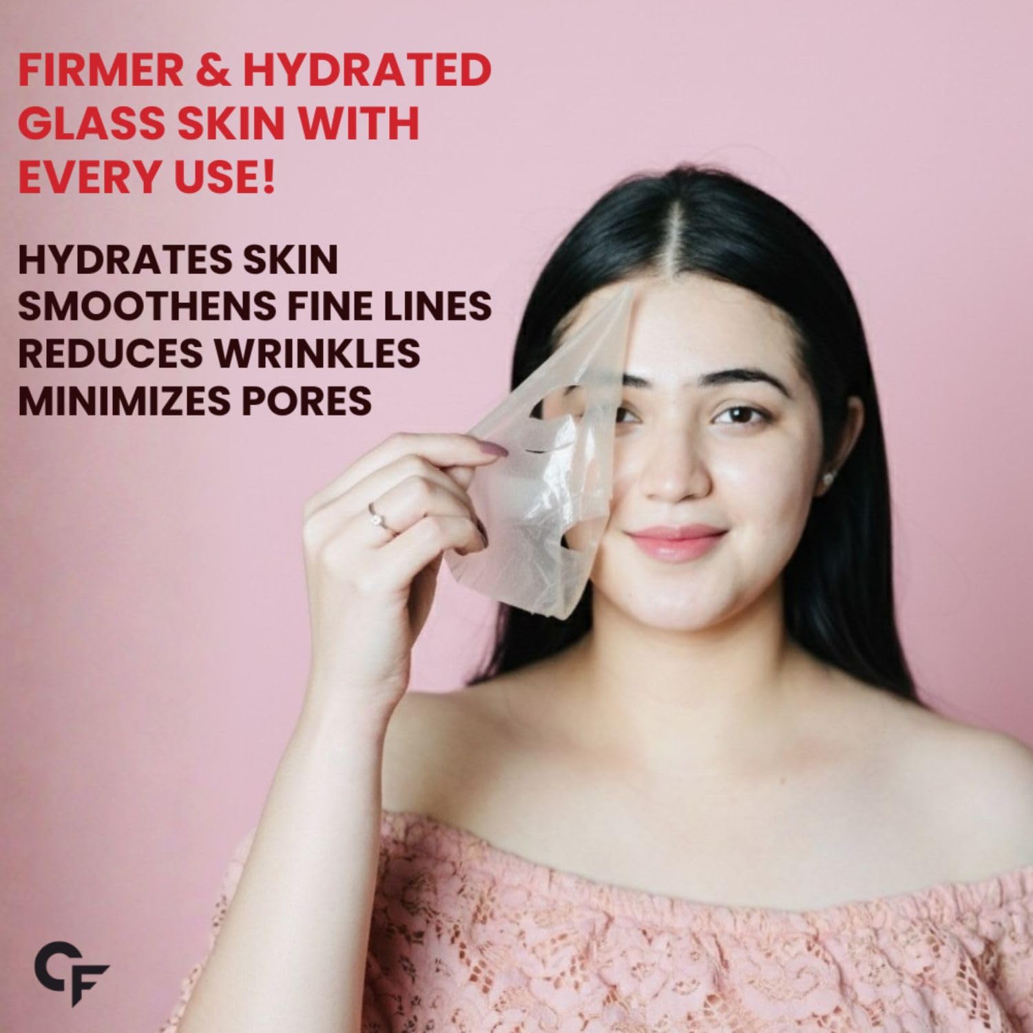 Carbamide Forte Bio Collagen Mask | Collagen Mask Overnight | Sheet Mask | Korean Glass Skin Overnight Hydrogel Face Mask Sheets for Deep Hydration, Pore Minimizing, Firming & Moisturizing | Paraben-Free | For All Skin Types | 1 Piece - 35g - Image 4
