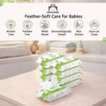 Amazon Brand - Mama Bear Cleansing Baby Wipes With Lid | 576 Wipes | 72 Wipes x 8 Packs | Dermatologically Tested | With Aloe Vera & Vitamin E | Alcohol-free | Paraben-free | Water-Based Formulation - Image 3