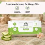 Amazon Brand - Mama Bear Cleansing Baby Wipes With Lid | 576 Wipes | 72 Wipes x 8 Packs | Dermatologically Tested | With Aloe Vera & Vitamin E | Alcohol-free | Paraben-free | Water-Based Formulation - Image 5