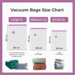 Lifelong Vacuum Storage Bags with Aroma Fresh Pack of 5 | Space Saver Reusable Compression Bags for Clothes, Blankets & Bedding | Odor-Free Airtight Vacuum Seal Travel & Home Organizer - Image 4