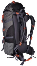 F Gear Hunter Black Grey Diamond 75L Rucksack with Shoe Compartment & Raincover | 1 Compartment & 2 Pockets | Water-Resistant Durable | Fits Upto 17 Inch Laptop | Ideal for Trekking, Hiking & Camping - Image 4