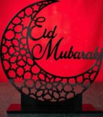 DIGI ARTS Eid Mubarak Moon Table Decor – Islamic Crescent Moon Ramadan Decoration, Laser Cut Acrylic Festival Decoration for Home, Office, Tabletop, Eid Gift (black) - Image 5