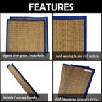 Kusha Grass Sitting Mat | Set of 2| puja mat for Prayer Meditation (Blue, Korai Grass, Jute Threads, 20 X 23 Inches) - Image 4