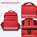 PAHAL 19 Inch Medical First Aid Kit Backpack – Large Nylon Portable Medicine Storage Bag for Emergency, Travelling, Car, Home & Vaternity, Empty Medical Organizer Bag (No Medicine Included), Red - Image 3