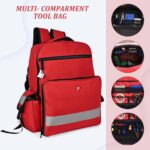 PAHAL 19 Inch Medical First Aid Kit Backpack – Large Nylon Portable Medicine Storage Bag for Emergency, Travelling, Car, Home & Vaternity, Empty Medical Organizer Bag (No Medicine Included), Red - Image 4