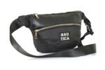 Nautica Unisex Medium Waist Pouch/Belt Bag | Micro Satin Polyester & PU Accents | Premium Padded Lining & Golden Hardware | Stylish Sports/Travel Utility for Men & Women | Black - Image 8