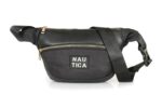 Nautica Unisex Medium Waist Pouch/Belt Bag | Micro Satin Polyester & PU Accents | Premium Padded Lining & Golden Hardware | Stylish Sports/Travel Utility for Men & Women | Black - Image 9