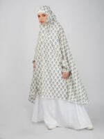 ANA Nilofar Sky Blue Hibiscus Floral Prayer Dress – Pure Cotton Namaz Makhna with Tie Knot | Lightweight, Breathable for Hajj, Umrah & Salah - Image 4