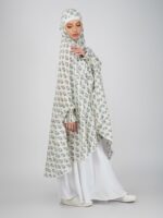 ANA Nilofar Sky Blue Hibiscus Floral Prayer Dress – Pure Cotton Namaz Makhna with Tie Knot | Lightweight, Breathable for Hajj, Umrah & Salah - Image 5