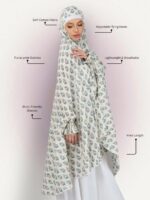 ANA Nilofar Sky Blue Hibiscus Floral Prayer Dress – Pure Cotton Namaz Makhna with Tie Knot | Lightweight, Breathable for Hajj, Umrah & Salah - Image 7