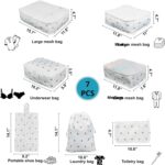 FunBlast Cubes Luggage Packing Organizers - 7 Set Packing Cubes Luggage Packing Organizers, Makeup Bags Organizer Packing Cubes with Shoe Bag, Laundry Bag for Travel (Cactus) - Image 3