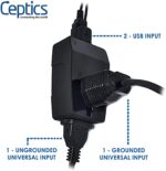 Ceptics 4 in 1 (USA, UK, China & More) to India (Type D) Travel Adapter Plug - Universal Input - 2 USB - CE Certified - RoHS Compliant (GP4-10) Black - Image 3