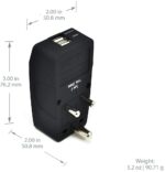 Ceptics 4 in 1 (USA, UK, China & More) to India (Type D) Travel Adapter Plug - Universal Input - 2 USB - CE Certified - RoHS Compliant (GP4-10) Black - Image 4