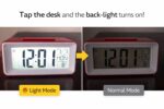 Small Portable Red LCD Digital Alarm Clock with Voice Control Back-Light, Temperature Monitor, Calendar, Musical Alarm, Battery Operated for Home, Office, Study Desk & Kitchen - Image 3