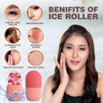 Skincare Combo Set for Women & Girls | Makeup Headband & Wristband Set (3 Pcs) + Ice Roller for Face | Reusable Face Massager for Glowing Skin, Puffy Eyes & Spa Facial Care (Blue) - Image 4
