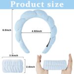 Skincare Combo Set for Women & Girls | Makeup Headband & Wristband Set (3 Pcs) + Ice Roller for Face | Reusable Face Massager for Glowing Skin, Puffy Eyes & Spa Facial Care (Blue) - Image 6