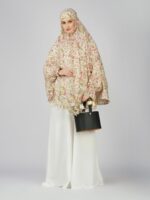 ANA Afiya Pink Floral Prayer Dress – Pure Cotton Namaz Makhna with Tie Knot | Lightweight, Breathable for Hajj, Umrah & Salah - Image 3