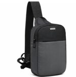 WILDHORN Mini Sling Bag for Men & Women | Anti-Theft Crossbody Sling Bag | Small Chest Bag & Fanny Pack for Travel, Running, Hiking & Sports (Black & Dark Grey) | Breathable Material - Image 5