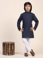 SKAVIJ Kids Kurta Pajama Set Soft Cotton Solid 2-Piece Set for Boys - Image 8