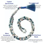 Natural Gemstone Tasbih 99 Beads – 6MM Healing Prayer Beads with Metal Charm | Islamic Tasbeeh for Meditation, Spiritual Use & Gifts - Image 4