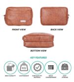 NFI essentials Mens Multipurpose Leather Travel Pouch Wrist Hand bag for Cash Money Carrying Purpose - Image 6