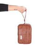 NFI essentials Mens Multipurpose Leather Travel Pouch Wrist Hand bag for Cash Money Carrying Purpose - Image 7
