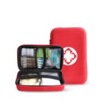CRUVURBI First Aid Emergency Kit Case Car Bike Home Office Medical Bag Portable Outdoor Travel Sports Emergency Medical Treatment Hard Cover, Red - Image 3