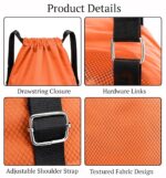 SYGA Drawstring Backpack for Gym, Yoga, Running, Swimming, Beach, Camping, Travel Bag Sports Fitness Club Student Training Bag(Orange) - Image 3