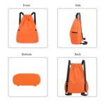 SYGA Drawstring Backpack for Gym, Yoga, Running, Swimming, Beach, Camping, Travel Bag Sports Fitness Club Student Training Bag(Orange) - Image 4