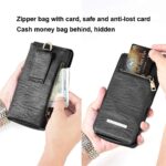 PULOKA Universal Mobile PU Leather Holster Pouch Belt Loop Carry Two Phone Upto 6.5 inch and Cash Card ID Proof and Accessories Perfect for Travel Companion – Black - Image 4