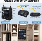 Hanging Packing Cubes Portable Travel Closet Collapsible Compression Clothes Organizer with Built in Shelves for Carry-on Luggage Suitcase Wardrobe X-Large_17.1 * 11.8 * 24.4 in, Black - Image 8